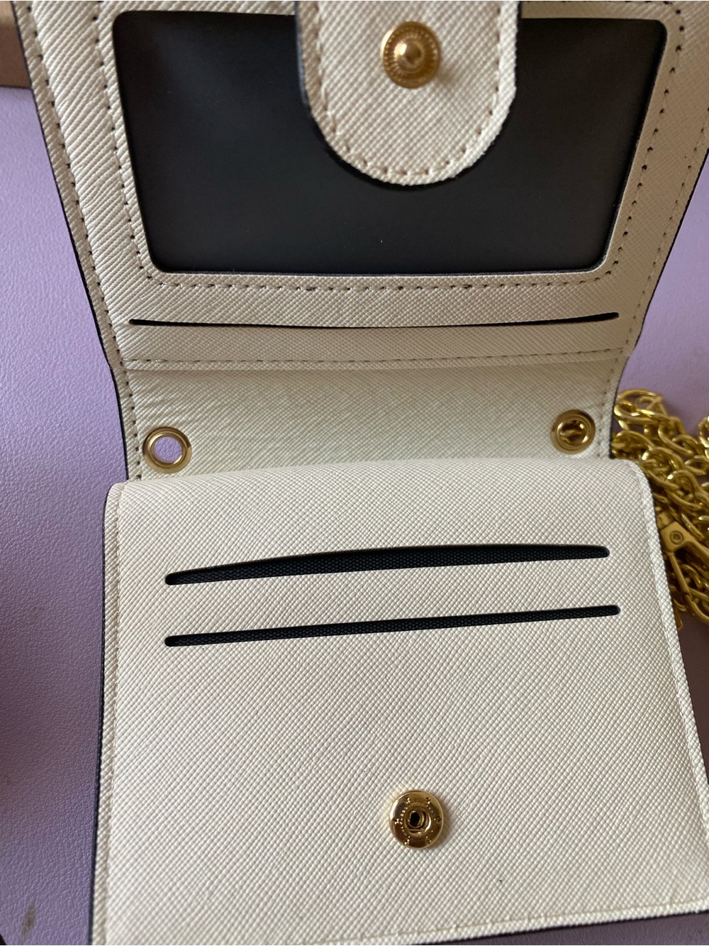 Coach White Crossbody Bag with Red & Pink Kiss Print and Gold Chain - Picture 3 of 5